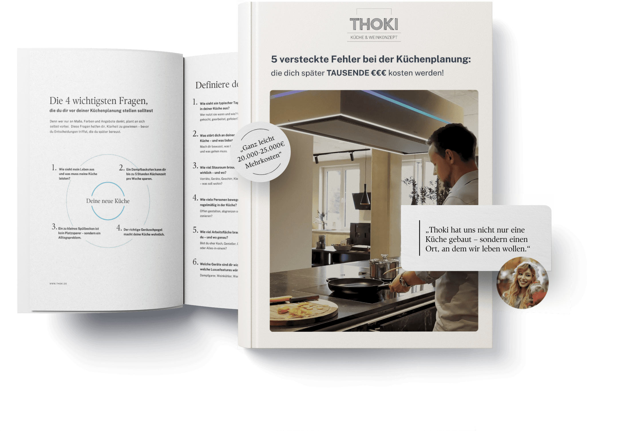 Cover des Leitfadens 5 versteckte Fehler bei der Küchenplanung von Thomas Kirschner, Thoki in Wörthsee bei München
