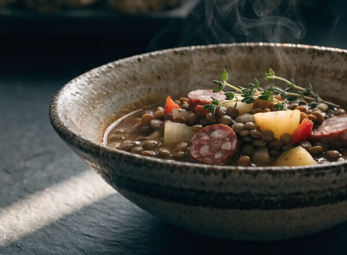 Herzhafter Linseneintopf mit Chorizo